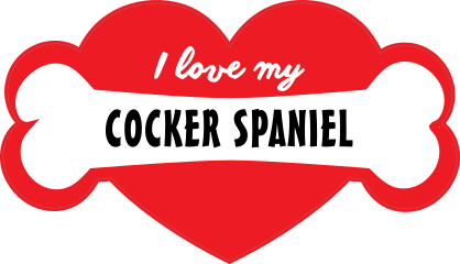 Handwritten I Love My Cocker Spaniel With Bone And Heart Sticke