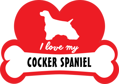 Handwritten I Love My Cocker Spaniel With Dog Bone And Heart St