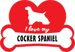 Handwritten I Love My Cocker Spaniel With Dog Bone And Heart St