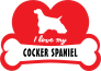Handwritten I Love My Cocker Spaniel With Dog Bone And Heart St