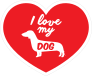 Handwritten I Love My Dachshund Heart Sticker