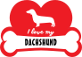 Handwritten I Love My Dachshund With Dog Bone And Heart Sticker