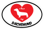 Handwritten I Love My Dachshund With Heart Oval Sticker