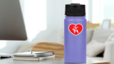 Handwritten I Love My Doberman Pinscher Heart Sticker on a Water Bottle (New) example