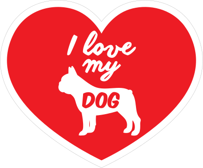 Handwritten I Love My French Bulldog Heart Sticker