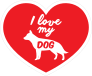 Handwritten I Love My German Shepherd Heart Sticker