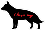 Handwritten I Love My German Shepherd Silhouette  Sticker