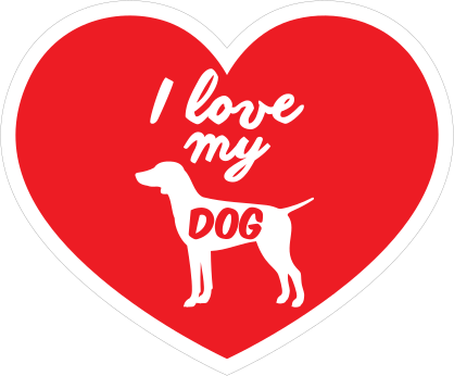Handwritten I Love My German Shorthaired Pointer Heart Sticker