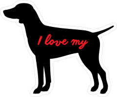 Handwritten I Love My German Shorthaired Pointer Silhouette  St