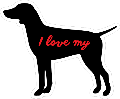 Handwritten I Love My German Shorthaired Pointer Silhouette  St
