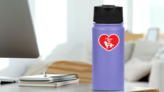 Handwritten I Love My Golden Retriever Heart Sticker on a Water Bottle (New) example