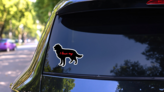 Handwritten I Love My Golden Retriever Silhouette  Sticker on a Rear Car Window (New) example