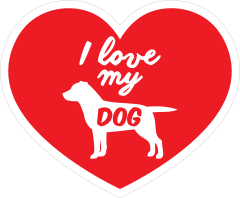 Handwritten I Love My Labrador Heart Sticker