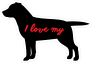 Handwritten I Love My Labrador Silhouette  Sticker