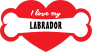 Handwritten I Love My Labrador With Bone And Heart Sticker