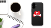 Handwritten I Love My Labrador With Dog Bone And Heart Sticker on a Phone (New) example