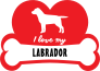 Handwritten I Love My Labrador With Dog Bone And Heart Sticker