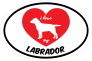 Handwritten I Love My Labrador With Heart Oval Sticker
