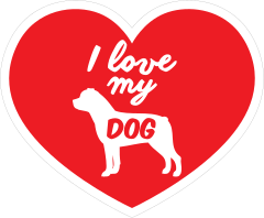 Handwritten I Love My Rottweiler Heart Sticker