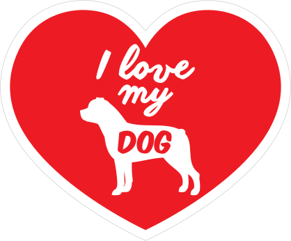Handwritten I Love My Rottweiler Heart Sticker