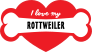 Handwritten I Love My Rottweiler With Bone And Heart Sticker