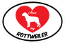 Handwritten I Love My Rottweiler With Heart Oval Sticker
