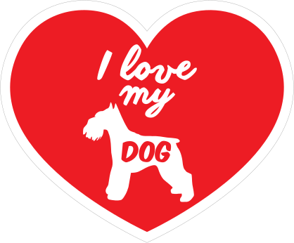 Handwritten I Love My Schnauzer Heart Sticker
