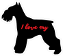 Handwritten I Love My Schnauzer Silhouette  Sticker