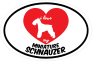 Handwritten I Love My Schnauzer With Heart Oval Sticker