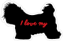 Handwritten I Love My Shih Tzu Silhouette  Sticker