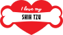 Handwritten I Love My Shih Tzu With Bone And Heart Sticker