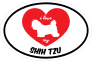 Handwritten I Love My Shih Tzu With Heart Oval Sticker