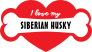 Handwritten I Love My Siberian Husky With Bone And Heart Sticke