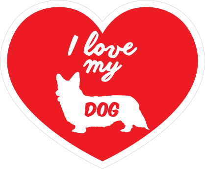 Handwritten I Love My Welsh Corgi Heart Sticker