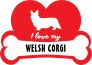 Handwritten I Love My Welsh Corgi With Dog Bone And Heart Stick