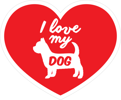 Handwritten I Love My Yorkshire Terrier Heart Sticker