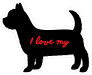 Handwritten I Love My Yorkshire Terrier Silhouette  Sticker