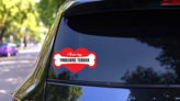 Handwritten I Love My Yorkshire Terrier With Bone And Heart Mag on a Rear Car Window (New) example