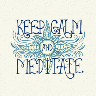 Handwritten Keep Calm And Meditate Sticker