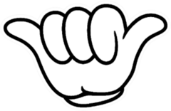 Hang Loose / Shaka Brother Cartoon Sticker