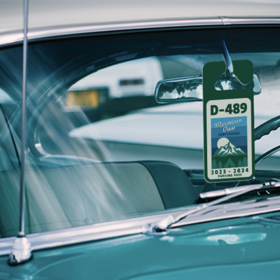 Hanging Parking Tag for Rear View Mirror