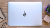 Hanging Potted Plant Transfer Sticker on a Laptop (New) example