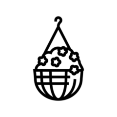 Hanging Potted Plant Transfer Sticker