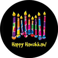 Hanukkah Card With Colorful Candles Sticker