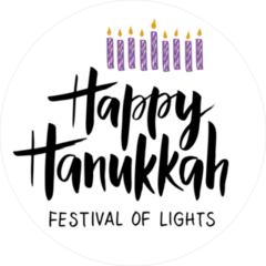 Hanukkah Festival Of Lights Circle Sticker