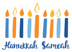 Hanukkah Sameah Candles Sticker