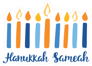 Hanukkah Sameah Candles Sticker