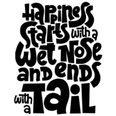 Happiness Starts With A Wet Nose And Ends With A Tail Sticker