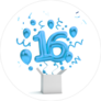 Happy 16th Birthday Blue Sticker