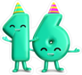 Happy 16th Birthday Cute Party Character Sticker